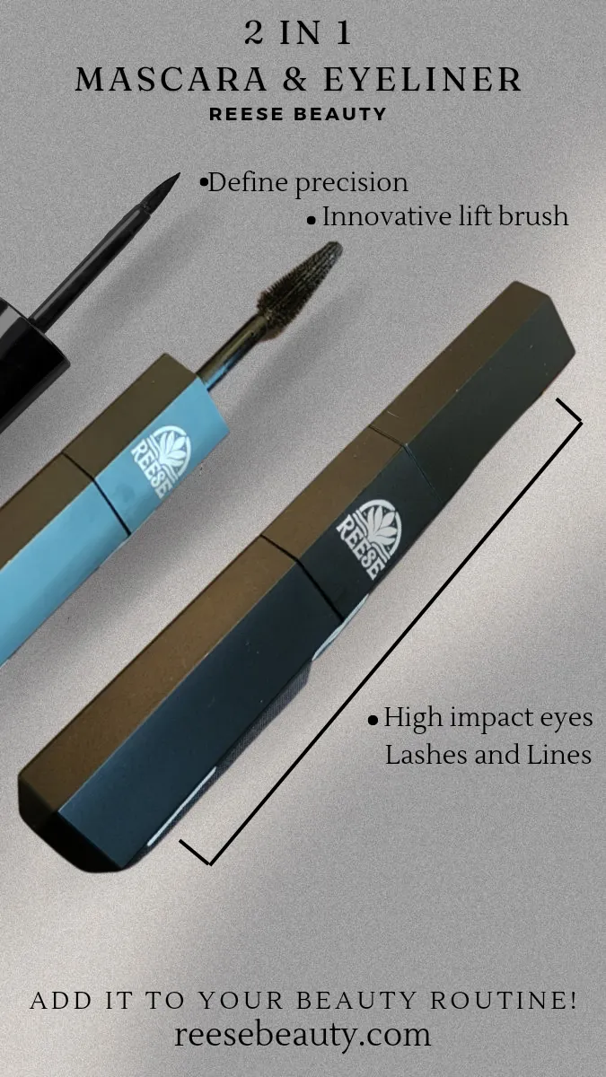 2-in-1 Mascara & Eyeliner|Bold Volume|Precise Lines |All Day Wear|Smudge-Proof|Waterproof|Perfect for Glam Look|Long Lasting|Volumizing|Lengthening|Thickening|Long-Wearing