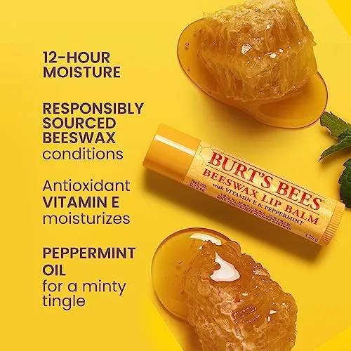 Burt's Bees Lip Balm Stocking Stuffers, Moisturizing Lip Care Christmas Gifts, Tropical - Pineapple, Berry Agua Fresca, Dragon Fruit Lemon and Coconut and Pear, Natural Origin Treatment (4-Pack)