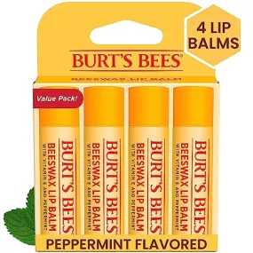 Burt's Bees Lip Balm Stocking Stuffers, Moisturizing Lip Care Christmas Gifts, Tropical - Pineapple, Berry Agua Fresca, Dragon Fruit Lemon and Coconut and Pear, Natural Origin Treatment (4-Pack)