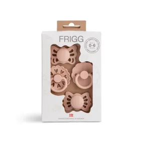 FRIGG BABY'S FIRST PACIFIER FLORAL HEART  | BLUSH | 4 PACK