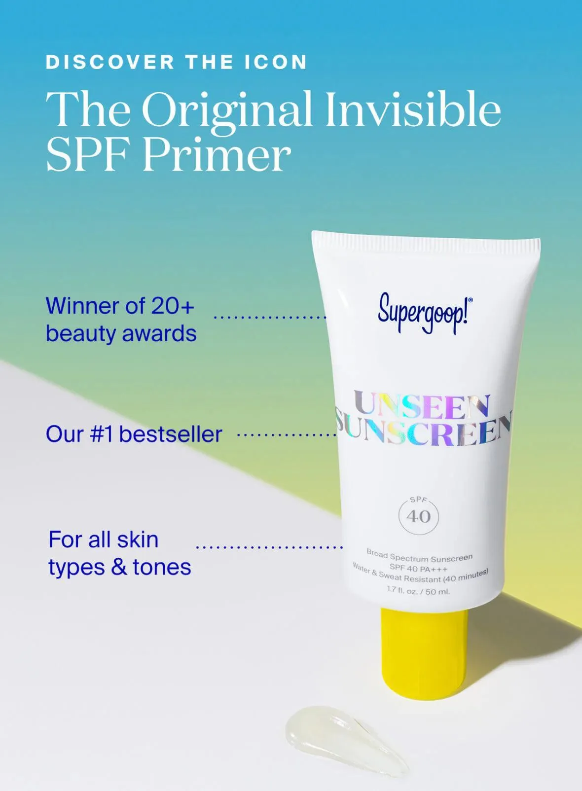 Supergoop - Unseen Sunscreen SPF 40 - 50ml Short Expiry (01/2025)